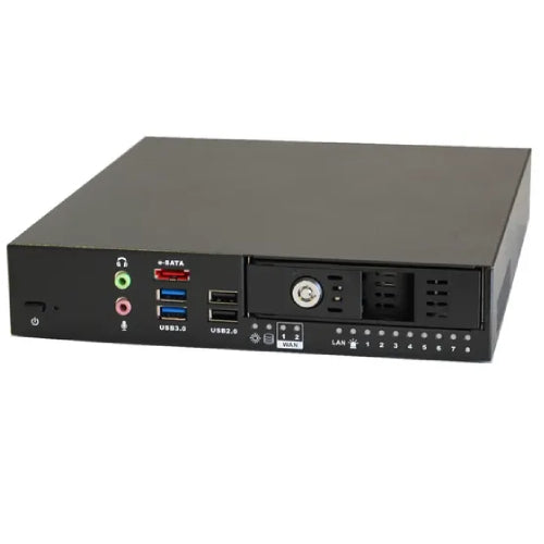 Katana i5 8 Port PoE AIO 64 Channel Server, Linux Based, i5 Processor, 16GB RAM, 128GB SSD, 1x Display Port, 2x HDMI Port, 320Mbps Network, 1x HDD Bay, 120W PoE Budget