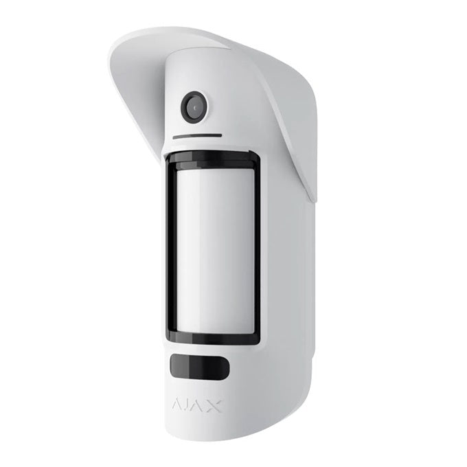 Ajax MotionCam Outdoor WHITE - 2 Way Wireless Pet Immune Dual PIR Motion Detector With Photo Verification / Anti-Mask  / Outdoor Hood / Adjustable Detection Range 3-15m