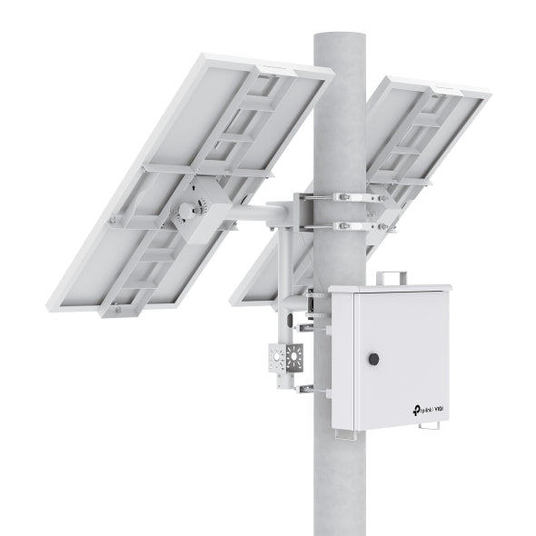 VIGI By TP-Link Intelligent Solar Power Supply System, Dual 90W 18V Solar Panels, Triple 30Ah 12VDC Output Battery, 500+ Cycles, Intelligent Auxiliary Heating, -30°C to 60°C Operating Range, RJ45 Ethernet, Load Control, Battery Overtemperature Protectio