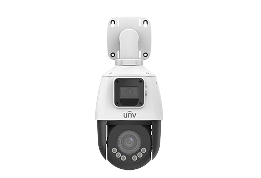 Uniview 2MP IP Deep Learning AI Series 4x IR Tri-Guard **DUAL-LENS** PTZ Camera, Perimeter, Auto-Tracking, PTZ / Fixed Camera Alarm Linkage, LightHunter, 2.8-12mm, 120dB WDR, 50m IR, 10m White Light, Twin Streams, MicroSD, POE or 12VDC, Built-in Mic / S