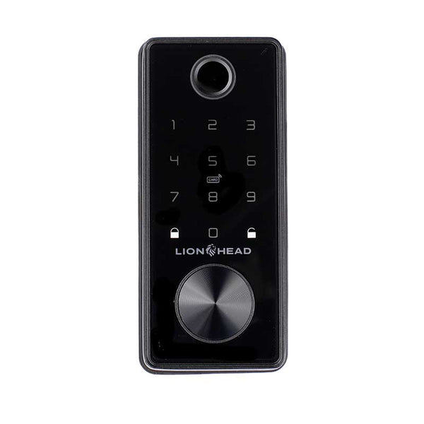 Lionhead Lock The Beaufort Bluetooth Deadbolt Black 60/70mm Backset Pin, Prox, Fingerprint, Ekey & Key Override (4 X AA Batteries Not Included)