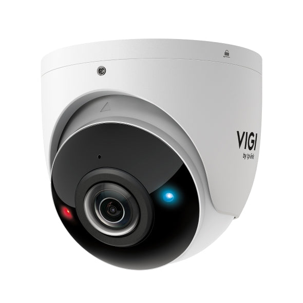 VIGI By TP-Link 8MP Panoramic Turret, 1/2.7" CMOS, 1.65mm F2.0, 180° Horizontal FoV, 120dB True WDR, IR 20m, Red/Blue Strobe, Human & Vehicle Detection, Analytics, Built-in Mic & Speaker, Audio I/O, MicroSD Slot, H.265+, IP67, IK10, 12VDC/PoE