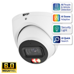 VIP Vision 6MP IP Professional AI Series IR Eyeball Camera, SMD 4.0, Quick Pick, AI SSA, Perimeter, Starlight, 2.8mm, 120dB WDR, 30m IR, POE / 12VDC, IP67, MicroSD, Built-in Mic (Wall Mount: PFB2204W, Junction Box: PFA139)