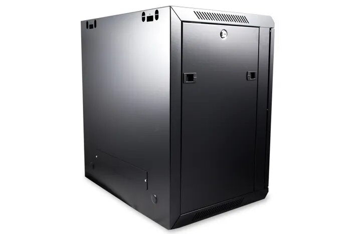 Certech 12RU 450mm Deep Wall Mount Cabinet With 1 x Fixed Shelf, 2 x Fans and 10 x Cage Nuts