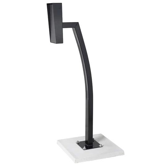 Zankap 1.3M Single Head Curved Gooseneck Bollard, With Rain Hood (340H x 154W mm) - Black