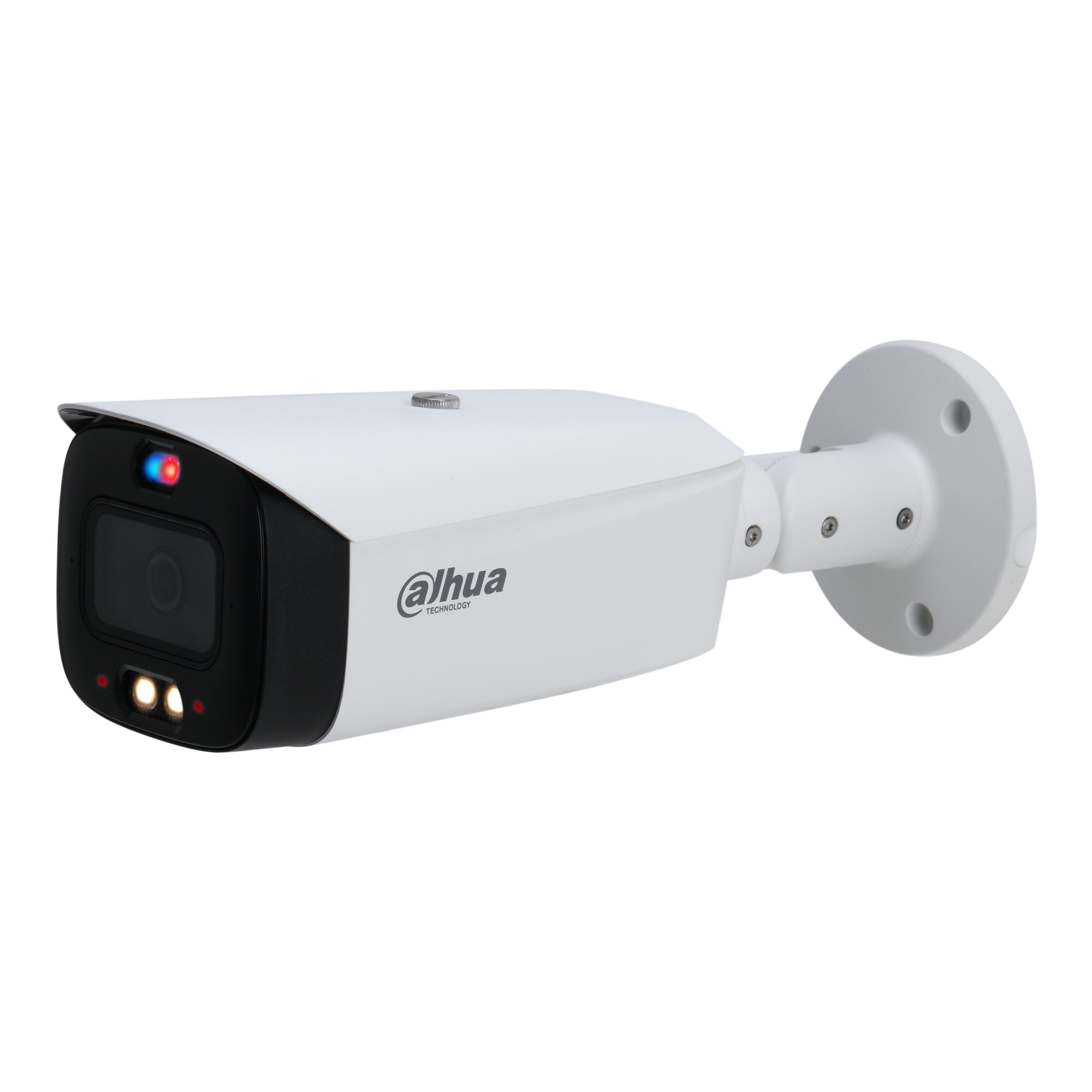 Dahua 8MP IP WizSense AI Series Full Colour Active Deterrence TiOC 2.0 Motorised Bullet Camera, SMD 4.0, Quick Pick, AI SSA, Perimeter, Starlight, 2.8mm, 120dB WDR, 30m IR / White Light, POE / 12VDC, IP67, MicroSD, Built-in Dual Mics / Speaker, Red / Blue