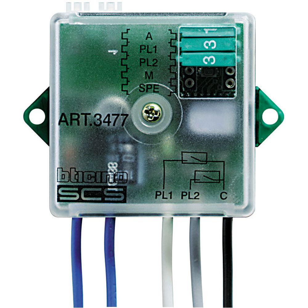 **SUPPLY DELAY (TBC)** Bticino Basic Contacts Interface With Dry Contact NC / NO Outputs To Operate 2 Independent Contacts For Control Of 2 Actuators For Single Function Loads Or 1 Actuator For Double Function Loads