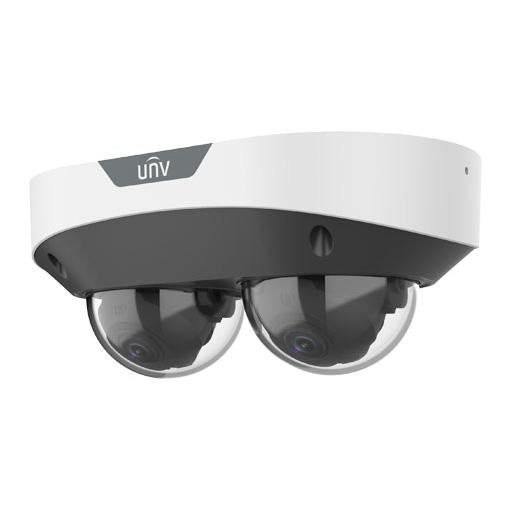 Uniview 2 x 4 MP IP Prime Multiview Deep Learning AI Series IR Dual-Channel Vandal Dome Camera, Perimeter, LightHunter, 2.8mm, 130dB WDR, 30m IR, Built-in Two Mics, POE or 12VDC, IP67, IK10 (Junction Box: TR-JB08)