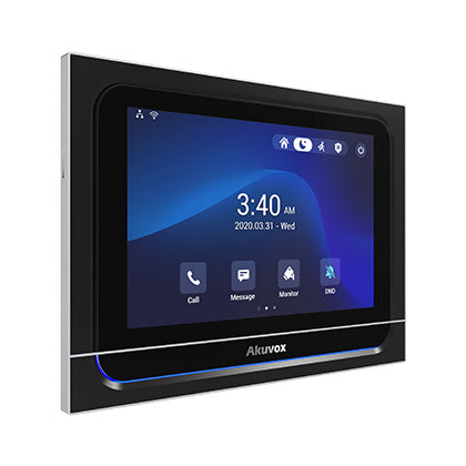 Akuvox IP 7" WiFi Video Handsfree Smart X Series Internal Unit **BLACK** With 2 x Ix Inbuilt Dry Contact Relay Output, POE / 12VDC (Android Version)