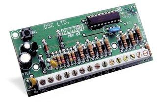 DSC* PowerSeries Low Current Programmable Output (PGM) Module and requires: TEL16VAC1500MPS/6 Power Supply, SPBSA12V7 Battery & DSCPC5002C Cabinet