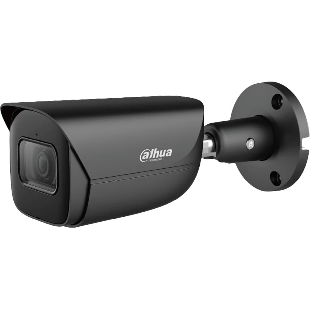 Dahua* 8MP IP WizSense AI Series IR Bullet Camera, SMD 4.0, Quick Pick, AI SSA, Perimeter, Starlight, 2.8mm, 120dB WDR, 30m IR, POE / 12VDC, IP67, MicroSD, Built-in Mic **BLACK** (Junction Box: PFA130-E)