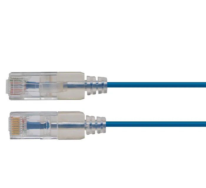 Certech 3M CAT6A Blue UTP Super Thin Patch Lead (Also Available In Black, Grey, Purple, Red & Yellow)