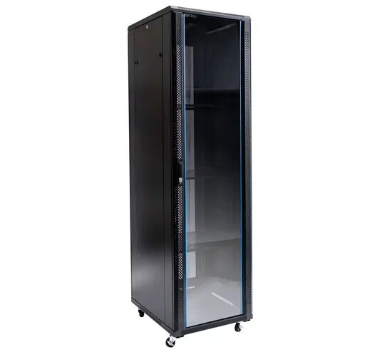 Certech 42RU 600 (W) x 1000 (D) Premier Series Server Rack With 3 x Fixed Shelves, 4 x Fans, 1 x 6 Outlet Horizontal PDU, 25 x Cage Nuts, 4 x Castor Wheels & 4 x Levelling Feet