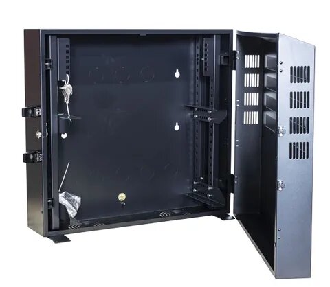 Certech Vertical Wall Mount Cabinet 2RU Horizontal, 4RU Vertical, Short Model With 2RU Horizontal Mounting Rails