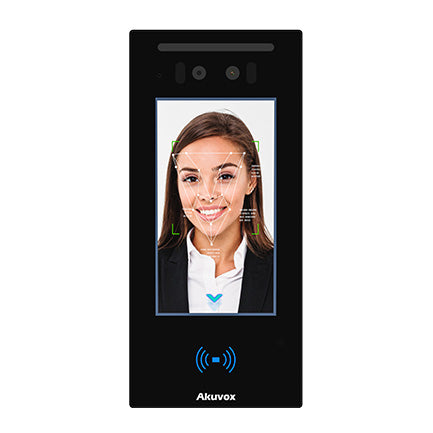 Akuvox IP Video External Station With Digital Keypad, 5" Touch Screen, MiFare / NFC / Bluetooth Reader, Facial Recognition, Mobile App, 2MP, IP65, POE / 12VDC, Surface Mount