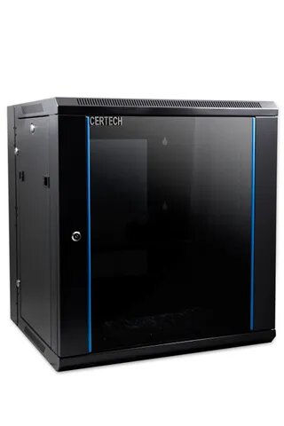 Certech 9RU 550mm Deep Swing Frame Cabinet With 1 x Fixed Shelf, 2 x Fans and 10 x Cage Nuts