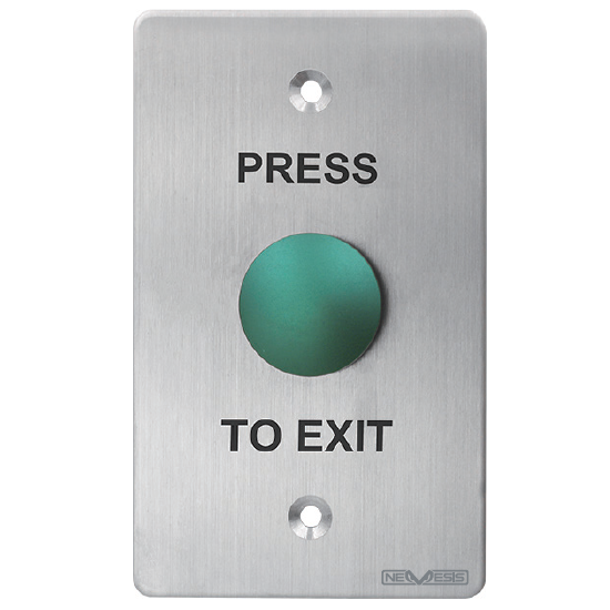 ROX Stainless REX, Stainless Button, IP65, Fly Leads, Standard GPO Plate "PRESS TO EXIT"