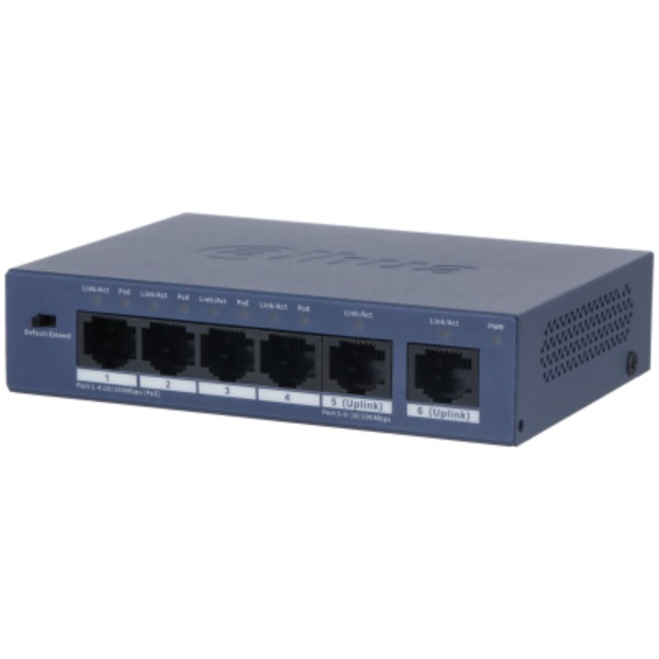 Dahua 6-Port Unmanaged Desktop Switch With 4-Port PoE