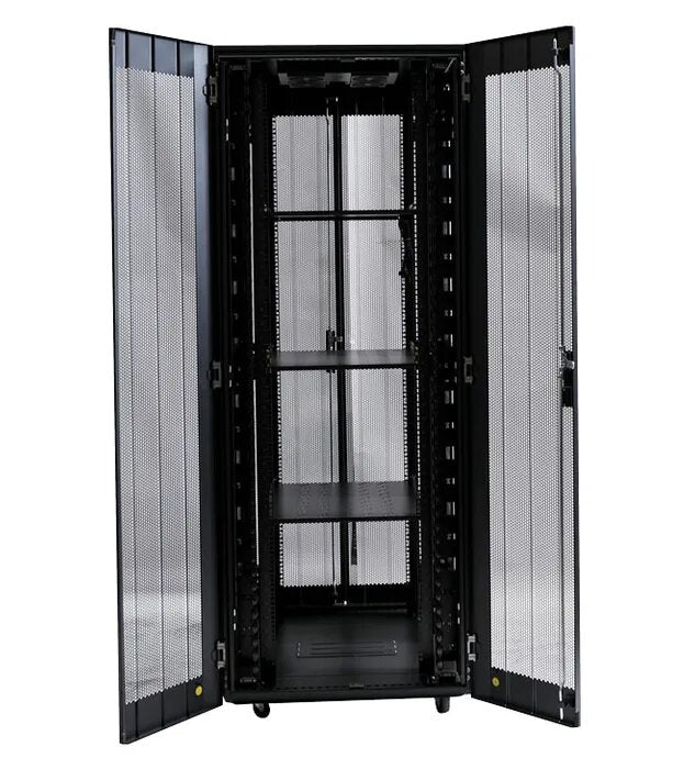 Certech 45RU 800 (W) x 800 (D) Benchmark Series Server Rack With 3 x Fixed Shelves, 4 x Fans, 1 x 6 Outlet Horizontal PDU, 25 x Cage Nuts, 4 x Castor Wheels & 4 x Levelling Feet