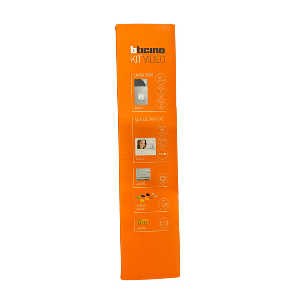 **SPECIAL ORDER** Bticino 2W Classe 300 Video Connected WiFi Handsfree Kit 7" With Inductive Loop, Touch Screen LCD Display And Video Door Entry Answering Machine (300X13E); Linea 3000 Pushbutton Panel With Zamak Front Cover, Wide Angle Colour Camera An
