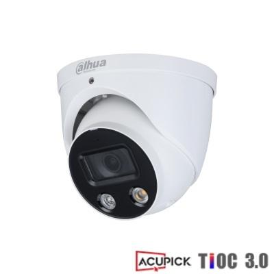 **NEW** Dahua 8MP IP WizSense AI Series 2 Full Colour Active Deterrence TiOC 3.0 Eyeball Camera, SMD 4.0, AcuPick Ready, Quick Pick, AI SSA, Perimeter, Starlight, 2.8mm, 120dB WDR, 30m IR / White Light, POE / 12VDC, IP67, MicroSD, Built-in Mic / Speaker,