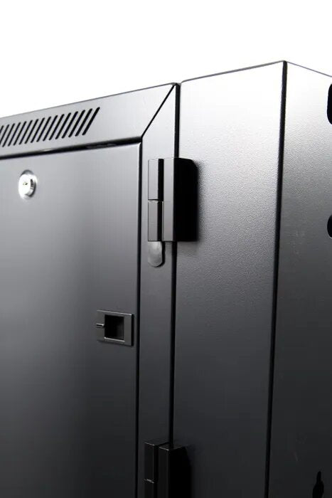 Certech 9RU 550mm Deep Swing Frame Cabinet With 1 x Fixed Shelf, 2 x Fans and 10 x Cage Nuts