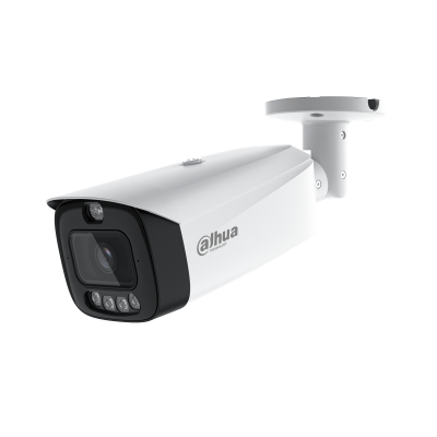 Dahua 8MP IP WizSense AI Series Full Colour Active Deterrence TiOC 2.0 Bullet Camera, SMD 4.0, Quick Pick, AI SSA, Perimeter, Starlight, 2.8mm, 120dB WDR, 30m IR / White Light, POE / 12VDC, IP67, MicroSD, Built-in Dual Mics / Speaker, Red / Blue Lights