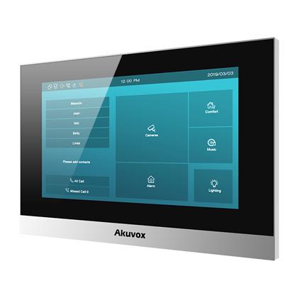 Akuvox IP / 2-Wire 7" WiFi Video Handsfree Standard Internal Unit **SILVER** With 1 x Inbuilt Dry Contact Relay Output, 48VDC (Desk Mount: C313-DMT-B) Linux Version