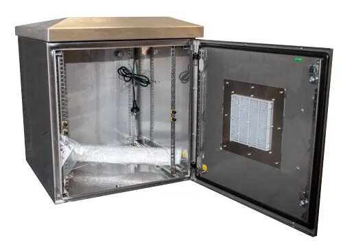 Certech 9RU 400mm Deep Stainless Steel Outdoor Wall Mount Cabinet With Front Lock, IP65 Rated