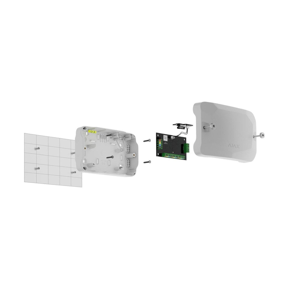 Ajax Case A (106) with dimensions of 106 × 168 × 56 mm has a slot for Superior LineProtect Fibra, Superior LineSplit Fibra, Superior MultiTransmitter IO (4X4) Fibra or Superior MultiRelay Fibra.