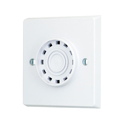 Askari Compact Multi-Tone Sounder, Flush Mounted (Or Optional Back Box AC/W/S/BB), 32 User Selectable Tones, Adjustable Volume (White)