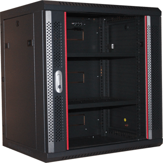 PSS* 6RU 600mm Deep Swing Mount Cabinet With 1 x Fixed Shelf, 10 x Cage Nuts, Lockable Glass Front Door
