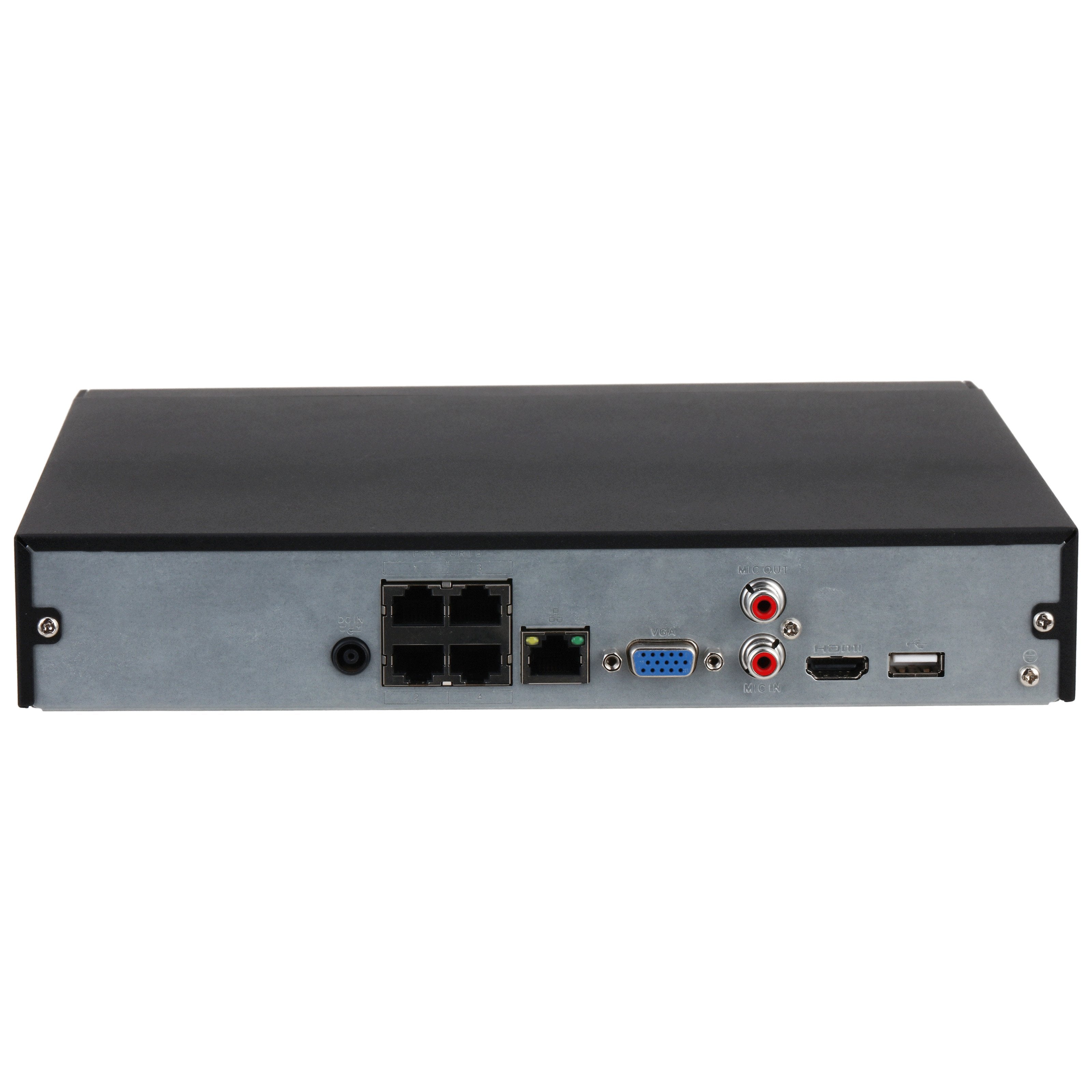 Dahua 4 Channel WizSense AI Series NVR, 80MB, 1 x HDMI / 1 x VGA, 1 x 100MB NIC, 4 x POE, 1RU, 1 x HDD **NO HDD INSTALLED**