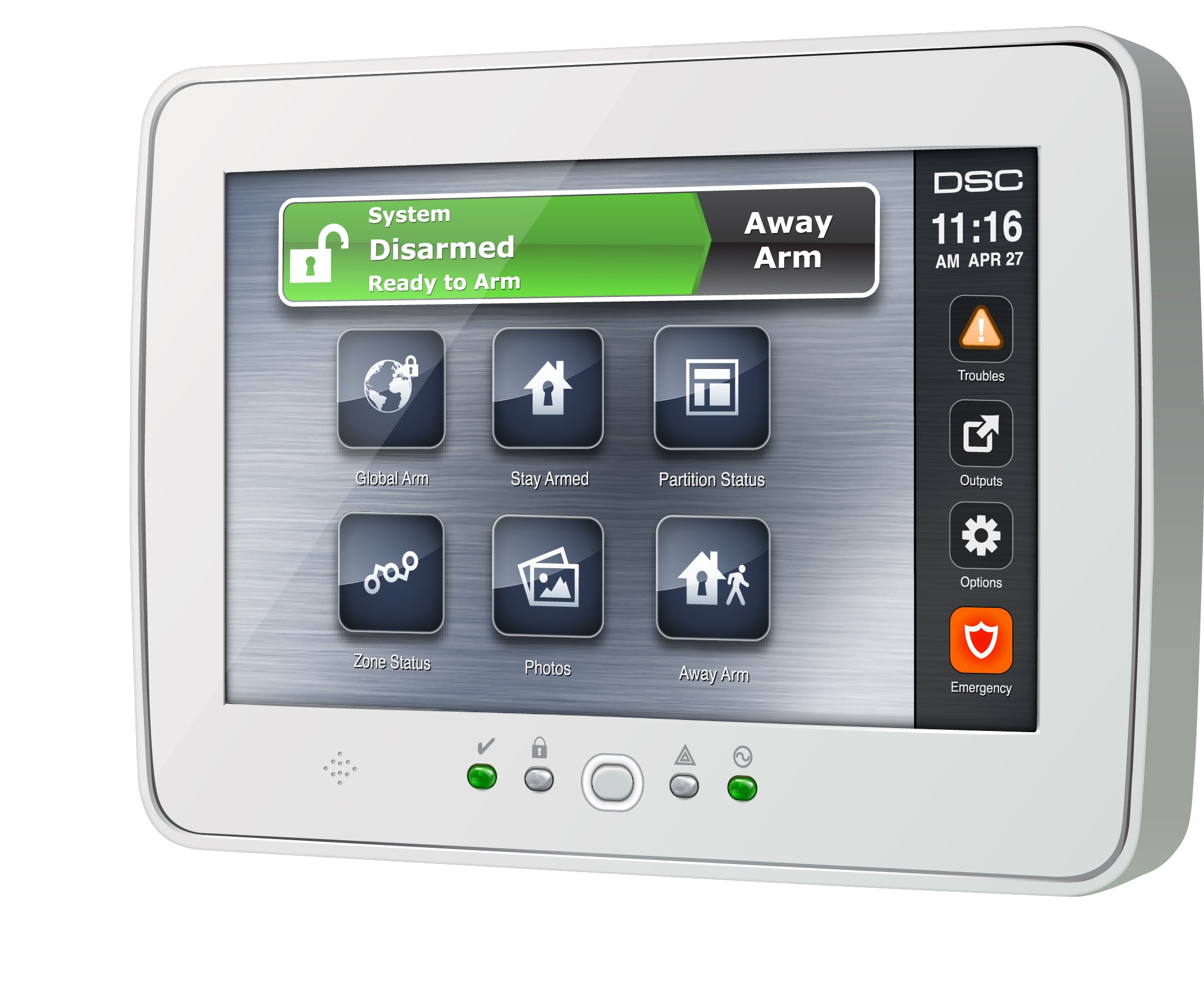 64-Zone 7" Colour TouchScreen Hardwired Keypad WHITE