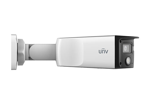 Uniview 4MP IP Easy AI Series 160 Degree Wide Angle ColorHunter Vandal Bullet Camera, Human Body Detection, ColourHunter, DWDR, 30m White Light, Twin Streams, MicroSD, POE or 12VDC, Built-in Mic / Speaker, IP67, IK10 (Junction Box: TR-JB07-D-IN)