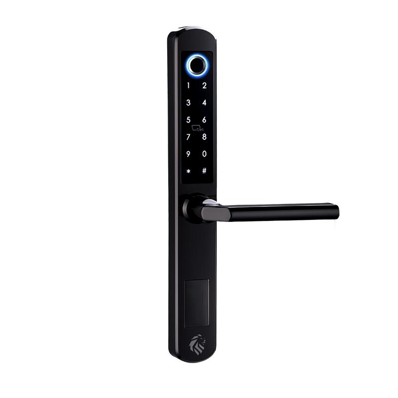 Lionhead Lock The Oxford Narrow Entrance Lock Black Fingerprint, Pin, Prox, Ekey & Key Override Track Key (85 Series Mortice Body & 4 X AAA Batteries Sold Separate)