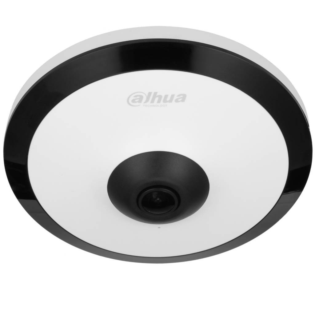 Dahua 5MP IP WizMind AI Series 360 Degree Vandal Fisheye Camera, Heat Map, People Counting, Intelligent Search, Low Light, 1.4mm, 120dB WDR, Plastic&Metal Casing, Built-in Mic, MicroSD, POE or 12VDC, IP67, IK10 (Junction Box: PFA136)