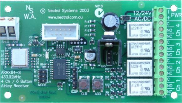 Neatrol Airkey Standalone 4-Relay Output Receiver (6 Channel)
