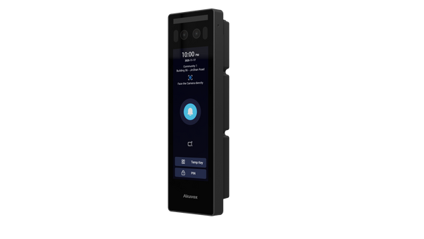 Akuvox Standalone Mullion Intercom, 2MP HDR, Face Recognition, Keypad Combo, Access Control, 2 Relays & 4 Inputs, Wave To Unlock BLE, 13.56MHz / 125kHz Reader & NFC, QR Codes, 4" Touch Screen, Wiegand, RS485, Tamper Alarm, IP65, POE / 12VDC, Surface Mount