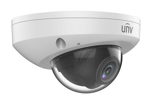 Uniview 4MP IP Prime Series IR Vandal Wedge Mini Dome Camera, Low Light, 2.8mm, 120dB WDR, 30m IR, Built-in Mic, MicroSD, POE or 12VDC, IP67, IK10 (Junction Box: TR-JB03-G-IN)