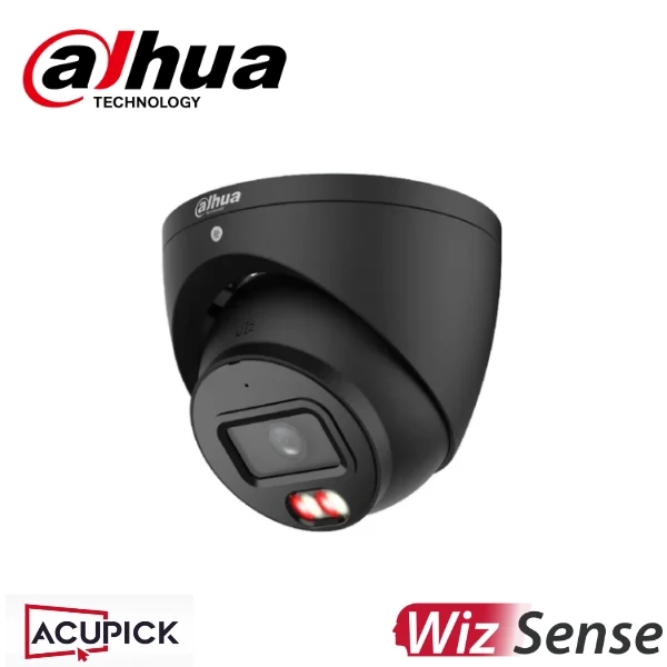 Dahua 6MP IP WizSense AI Series IR Eyeball Camera, SMD 4.0, AcuPick Ready, AI SSA, Perimeter, Starlight, 2.8mm, 120dB WDR, 30m IR / White Light, POE / 12VDC, IP67, MicroSD, Built-in Mic (Wall Mount: PFB204W, Junction Box: PFA130-E) BLACK