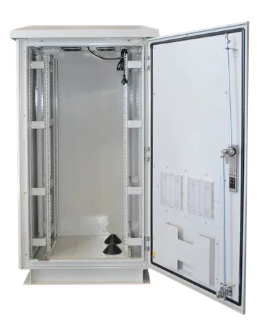 Certech 18RU 600mm Deep Outdoor Freestanding Cabinet With Quad Fan Kit, Serviceable Input / Output Filters, Front Lock, IP45 Rated - GREY