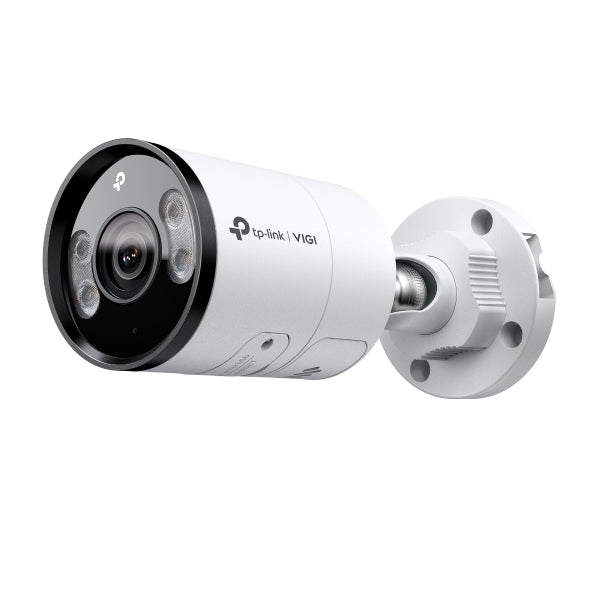 VIGI By TP-Link 5MP Full-Color Bullet, 1/2.7" CMOS, 4mm Fixed Lens, 120dB WDR, IR/White Light 30m, Human & Vehicle Detection, Smart Detection Suite, SmartVid (Smart IR, 3D DNR, BLC), Built-in Mic & Speaker, MicroSD Slot, H.265+, IP67, 12VDC/PoE