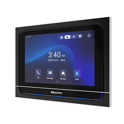Akuvox IP 7" WiFi Video Handsfree Smart X Series Internal Unit **BLACK** With 2 x Ix Inbuilt Dry Contact Relay Output, POE / 12VDC (Android Version)