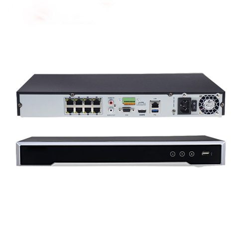 Hikvision 8 Channel Ultra M Series NVR, 128MB, 1x HDMI / 1x VGA, 2x HDD, 8x POE, 1RU **NO HDD INSTALLED**