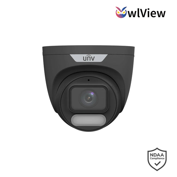 ***SALE*** Uniview 6MP IP Easy AI Series Wise-ISP Full Colour Turret, Perimeter, OwlView, ColorHunter, 2.8mm, 120dB WDR, 30m White Light, Built-in Mic, POE or 12VDC, IP67 ***BLACK*** (Wall Mount: TR-WM03-D-IN, Junction Box: TR-JB03-I-IN)