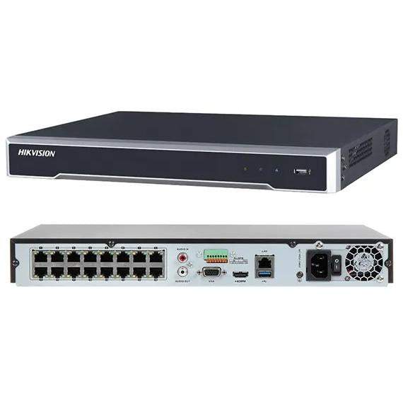 Hikvision 16 Channel Pro Series NVR, 160MB, 1x HDMI / 1x VGA, 2 x HDD, 16 x POE, 1RU, 240VAC Power Input, 1 x 3TB HDD Installed