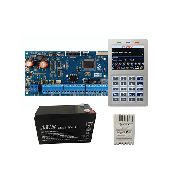 Bosch Solution 6000 Retrofit Kit With Control Panel / Graphic Colour Keypad With Integrated Smart Card Reader (CC610GWP-2), Plug Pack (PP18-1.33), Battery (BATT12-7) **NO ENCLOSURE, DETECTORS OR SIRENS**