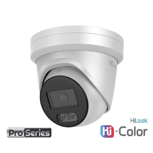 HiLook 8MP IP Turret Camera, ColorVu, 2.8mm, 120 dB WDR, White Light, PoE / 12VDC, IP67, Built-in Mic (Wall Mount: DS-1273ZJ-140, Junction Box: DS-1280ZJ-DM21)
