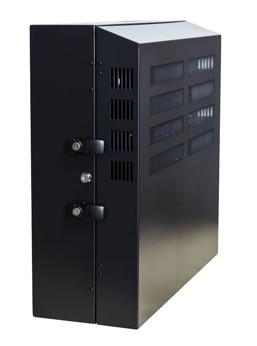 Certech Vertical Wall Mount Cabinet 2RU Horizontal, 4RU Vertical, Short Model With 2RU Horizontal Mounting Rails